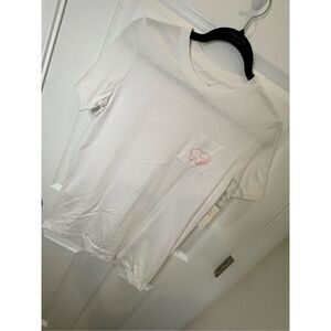 Ivory Ella white women’s T-shirt pink elephant small NWT